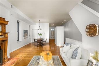 living room featuring hardwood / wood-style flooring