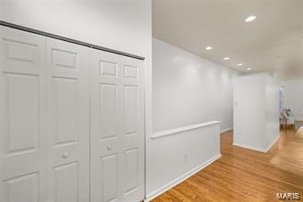 hallway featuring light hardwood / wood-style floors