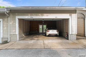 view of garage