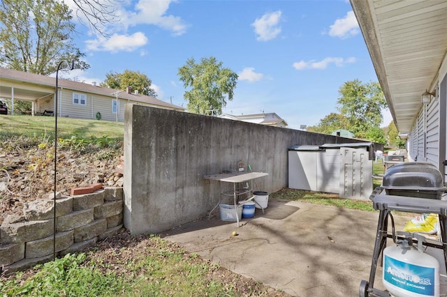 view of patio featuring grilling area