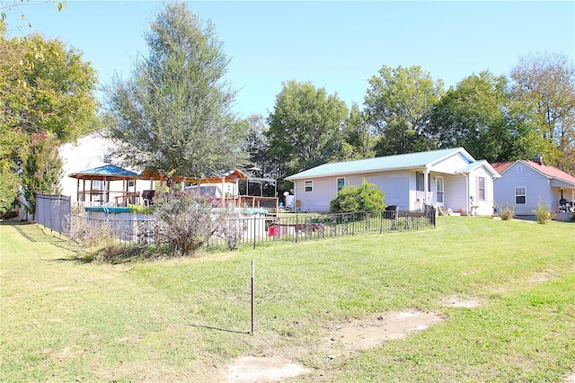 view of yard with a gazebo