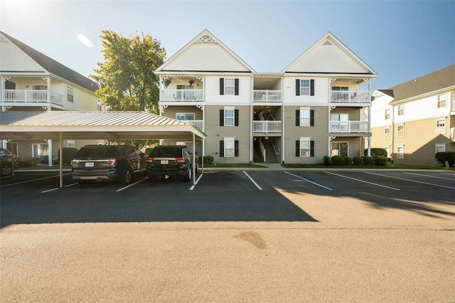 view of parking with a carport