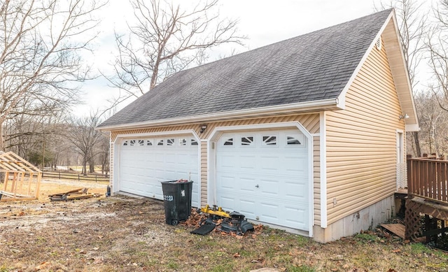 view of garage