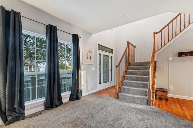 foyer entrance featuring hardwood / wood-style flooring