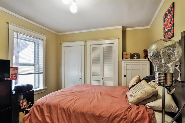 bedroom featuring ornamental molding