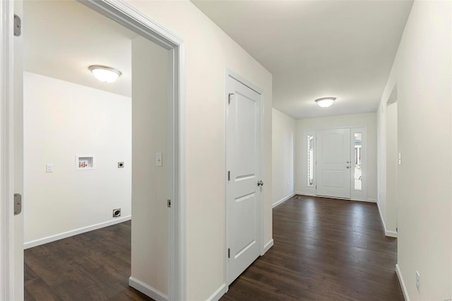 foyer featuring dark hardwood / wood-style flooring