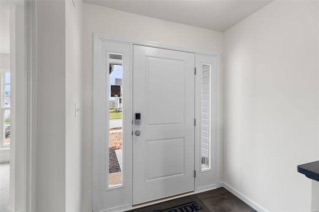 entryway featuring dark hardwood / wood-style flooring