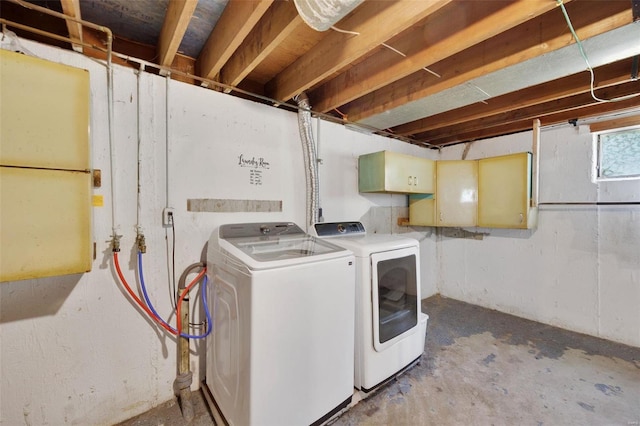 laundry room with independent washer and dryer