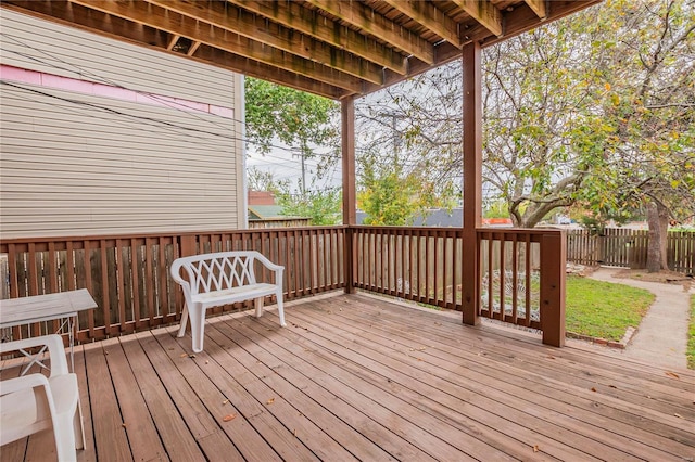 view of wooden deck