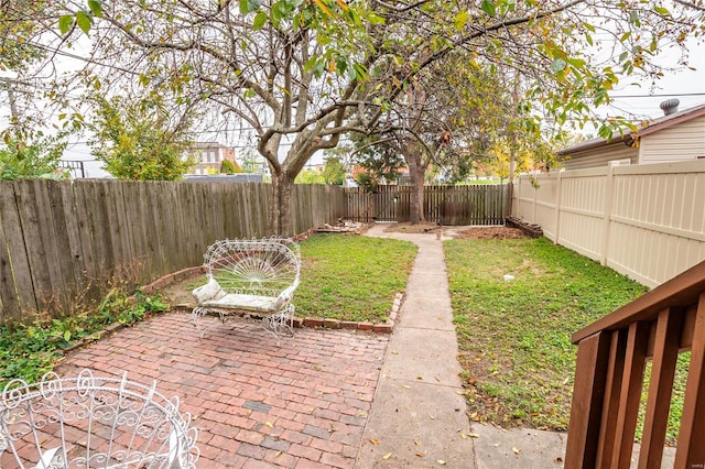 view of yard featuring a patio