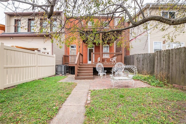 exterior space with central AC and a deck