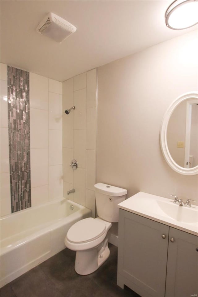 full bathroom with vanity, toilet, and shower / tub combo with curtain