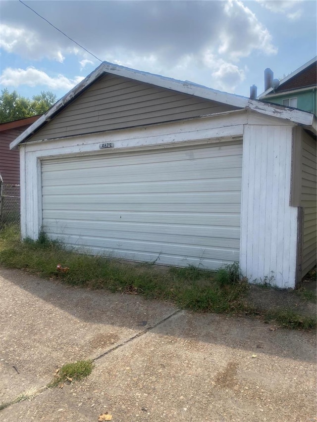 view of garage