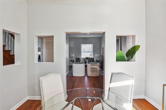 dining room featuring wood-type flooring