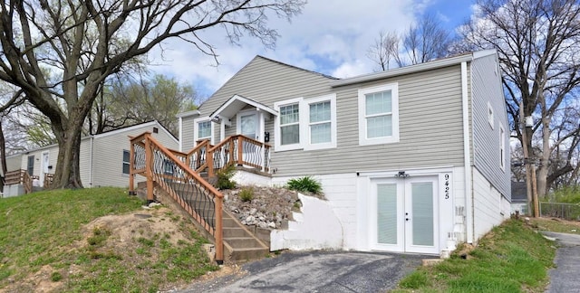 view of front of house with french doors