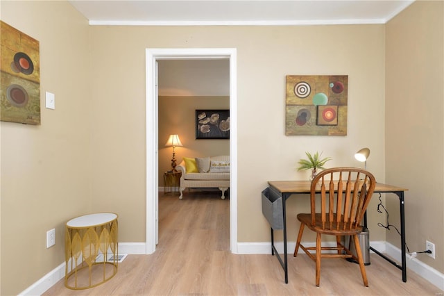 interior space with light wood-type flooring