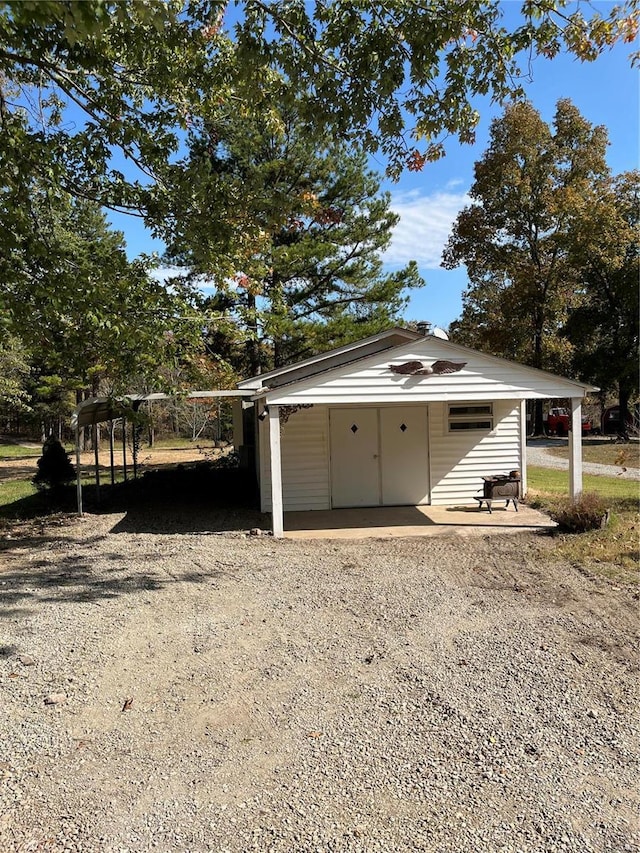 garage with driveway