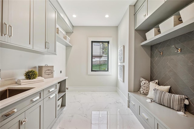 mudroom featuring sink