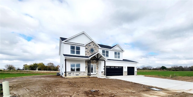 view of front of home with a garage