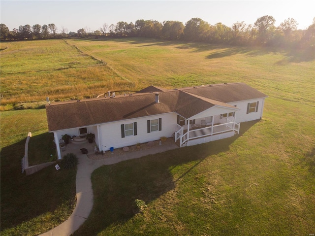 drone / aerial view featuring a rural view