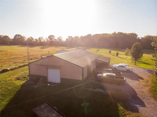 drone / aerial view featuring a rural view