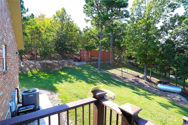 view of yard featuring cooling unit