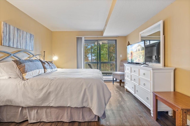 bedroom featuring dark hardwood / wood-style floors