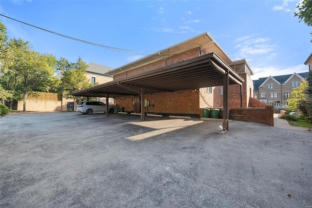 view of car parking featuring a carport