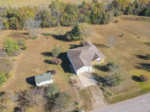 bird's eye view with a rural view