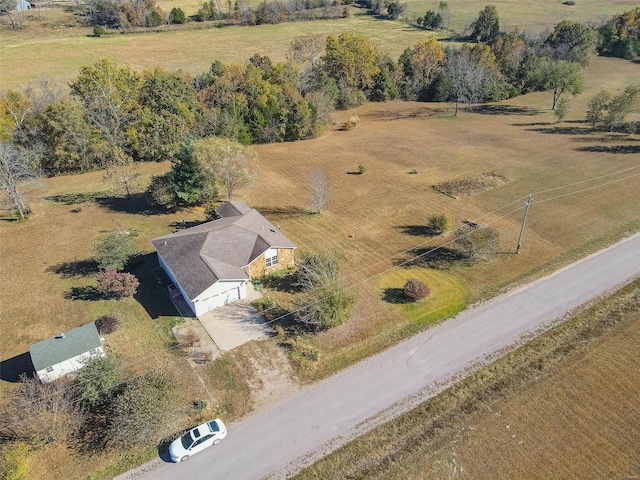 bird's eye view with a rural view