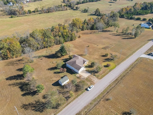 bird's eye view featuring a rural view