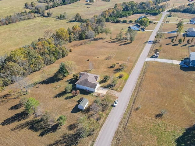 drone / aerial view with a rural view