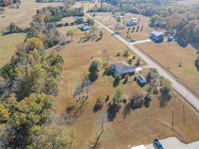 bird's eye view with a rural view