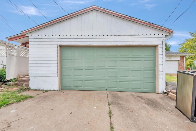 view of garage