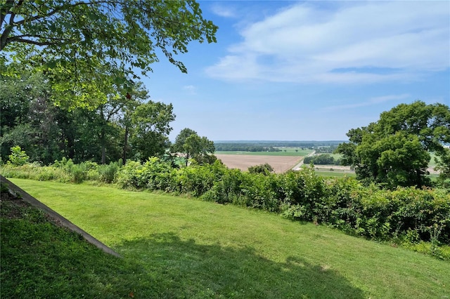 view of yard with a rural view