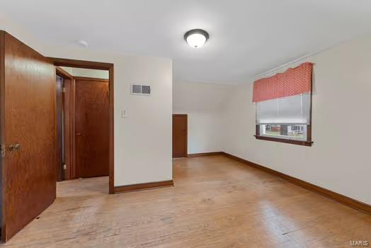 interior space with light hardwood / wood-style floors