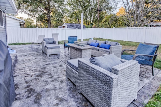 view of patio with outdoor lounge area