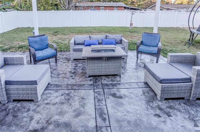 view of patio / terrace featuring an outdoor living space