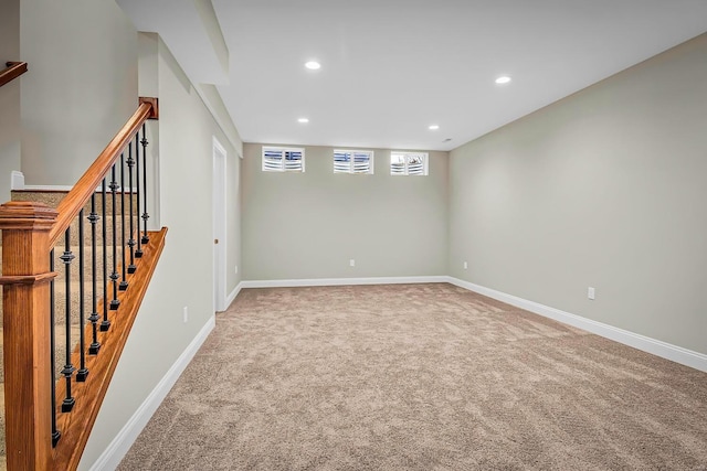 basement featuring carpet floors