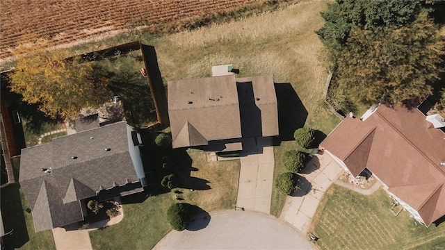 aerial view with a rural view