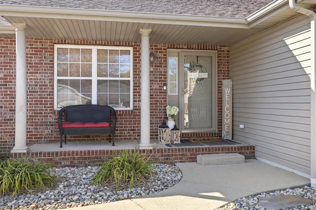 property entrance with a porch