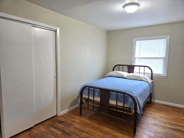 bedroom featuring dark wood-type flooring