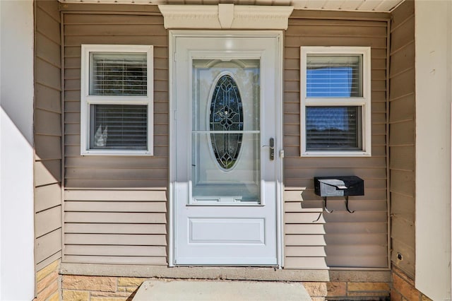 view of doorway to property