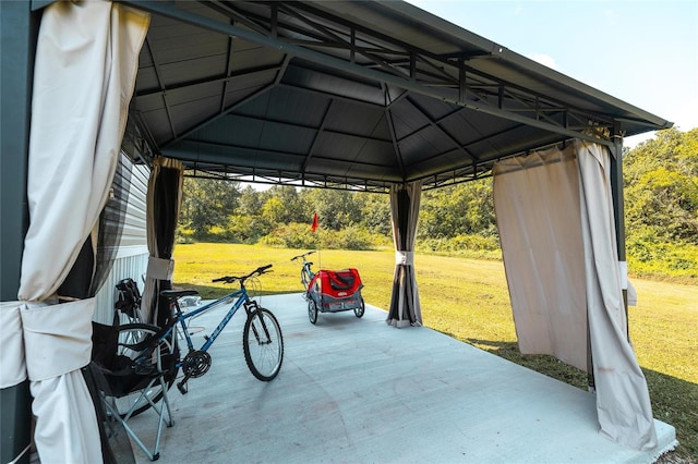 view of patio featuring a gazebo