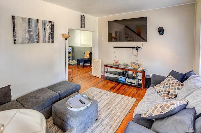 living room featuring wood-type flooring