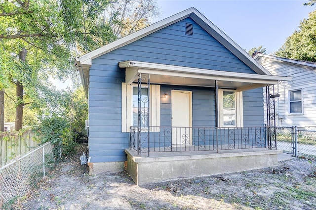 bungalow-style house with covered porch