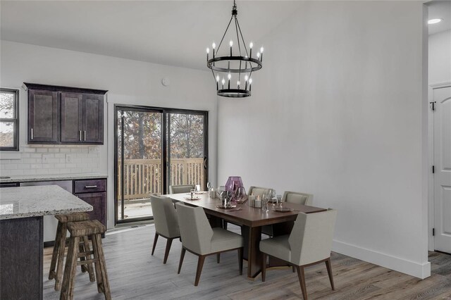 dining room with light hardwood / wood-style flooring