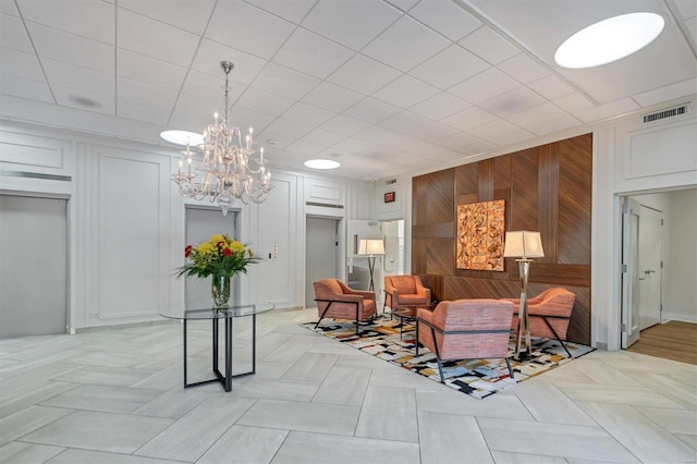 community lobby with visible vents