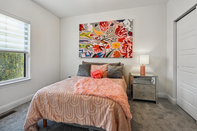 view of carpeted bedroom