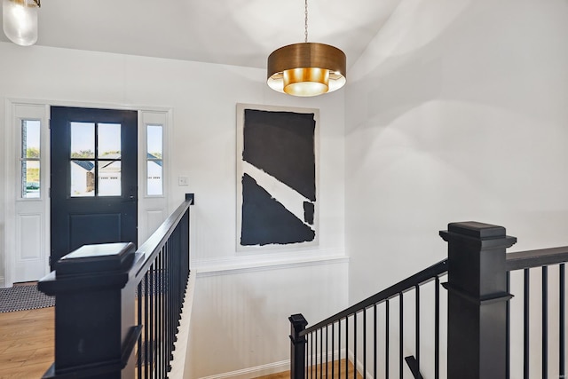 foyer with hardwood / wood-style floors